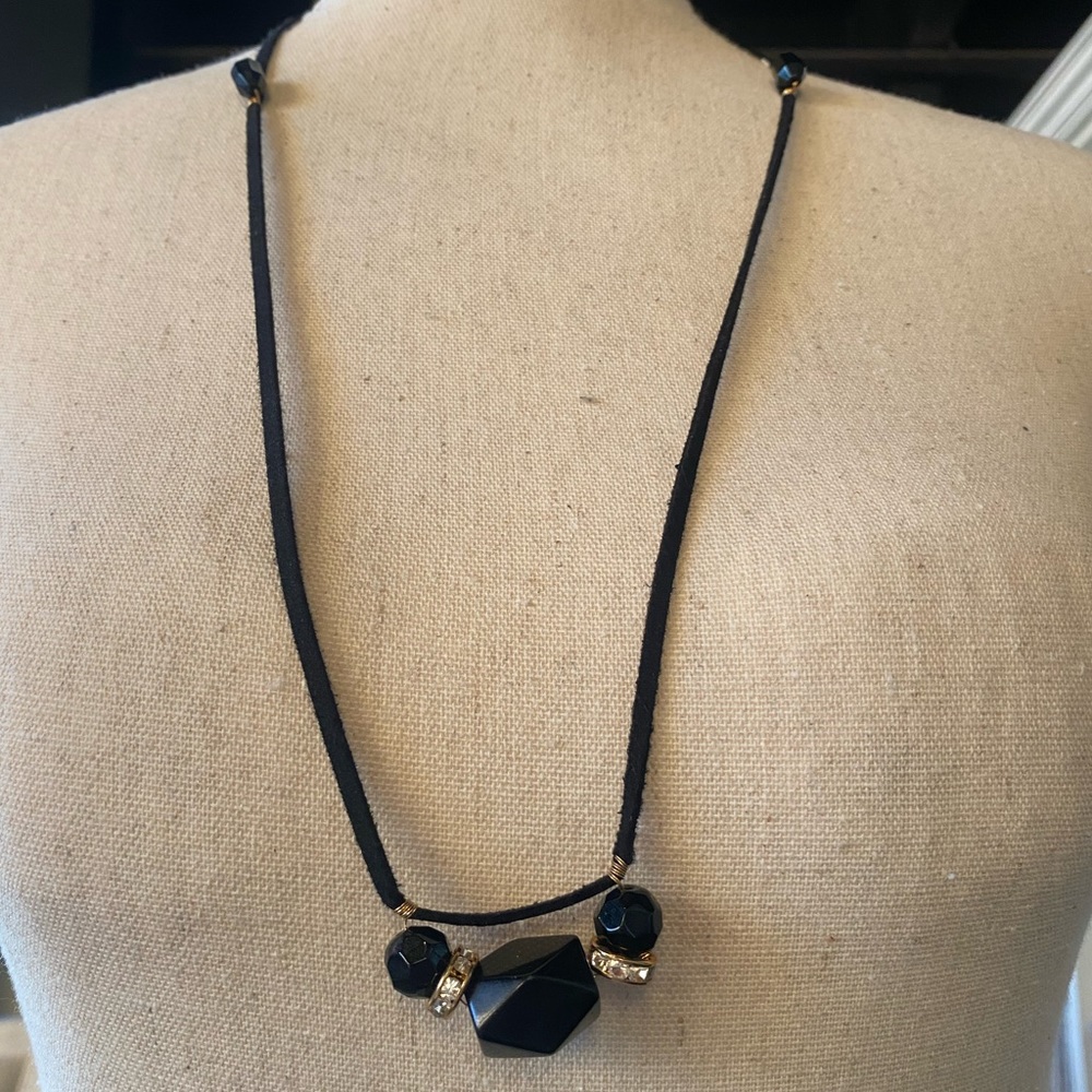Long Black & Gold Necklace